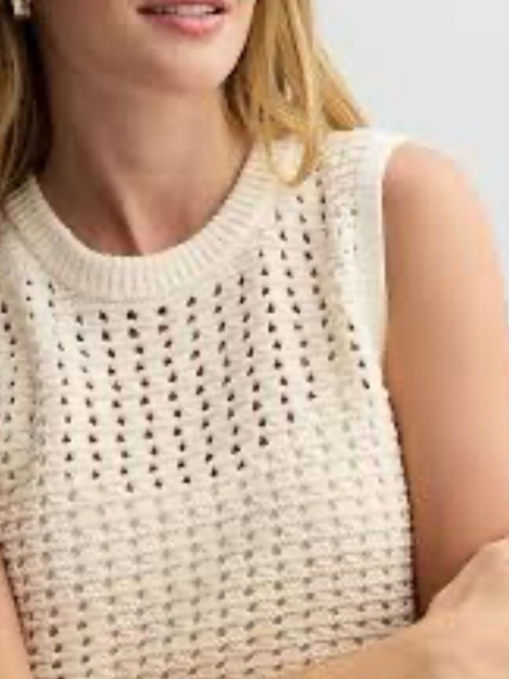 Universal Thread Cream Open-Knit Sleeveless Sweater Vest